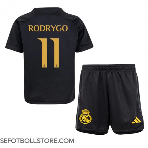 Real Madrid Rodrygo Goes #11 Replika babykläder Tredjeställ Barn 2023-24 Kortärmad (+ korta byxor)